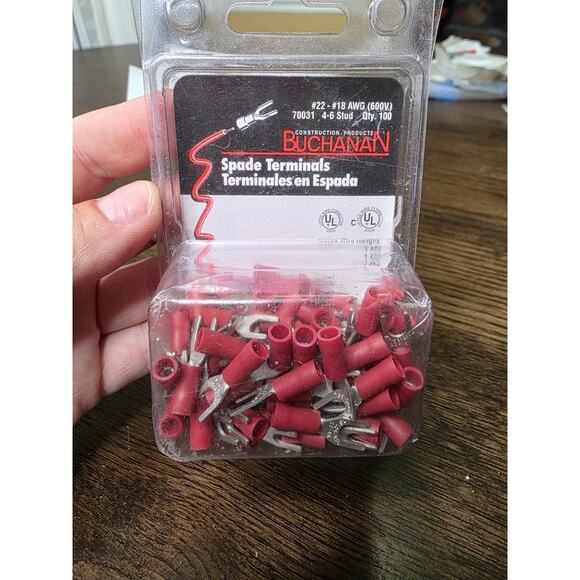 Buchanan AW2120-2 Spade Terminals #22 20 18 stud 22-18 AWG Wire Qnt 103 - Picture 2 of 13